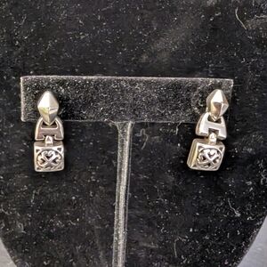 Brighton 'Tribeca' Silver Heart Scroll Dangle Earrings